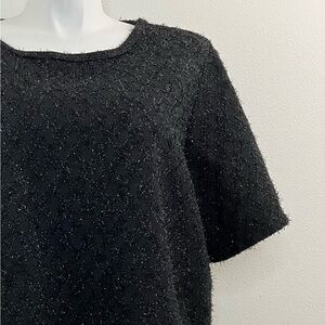 Kathy Lee | Black Shimmery Short Sleeve Blouse